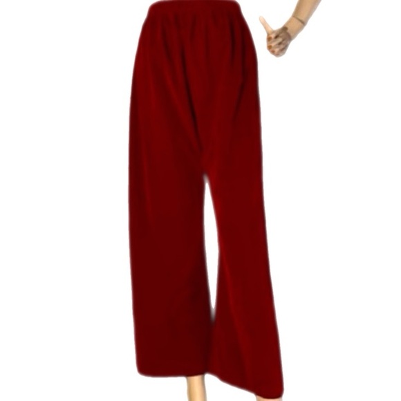 VELVET Unisex Vintage Red Baggy Wide Leg Pants - Picture 1 of 17